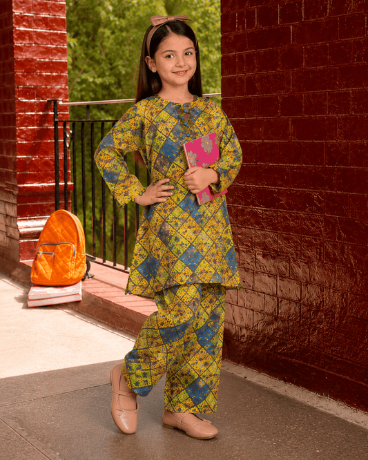Girls Trendy Printed Co-Ord Set – Casual & Comfortable Kids Wear