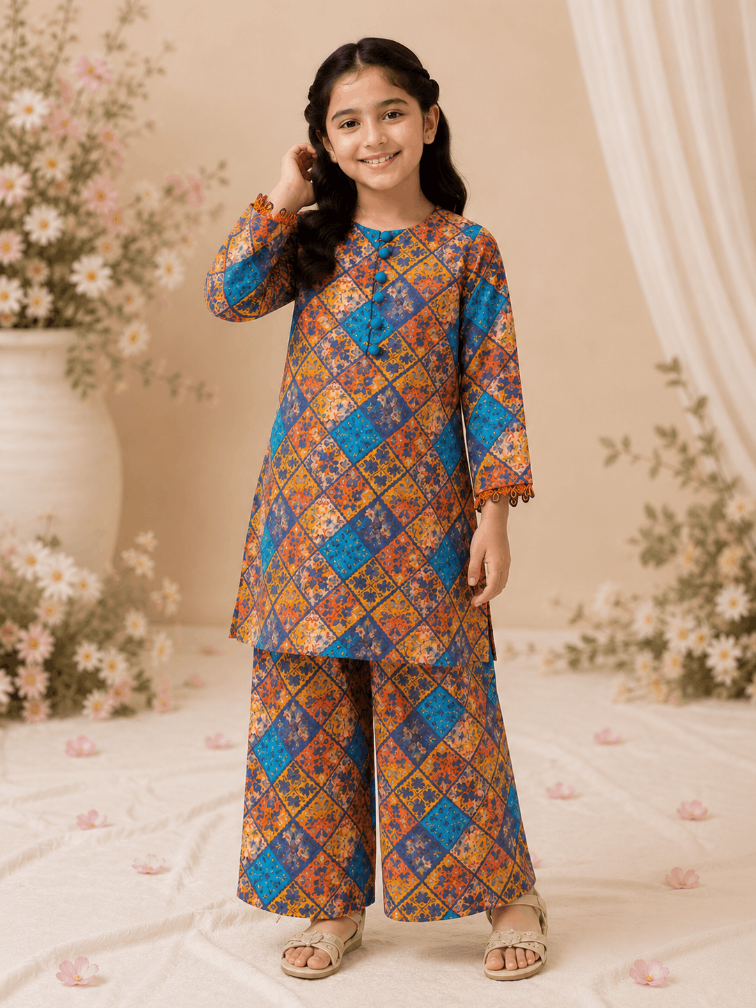 Sunset Mosaic Girls Printed Co-Ord Set