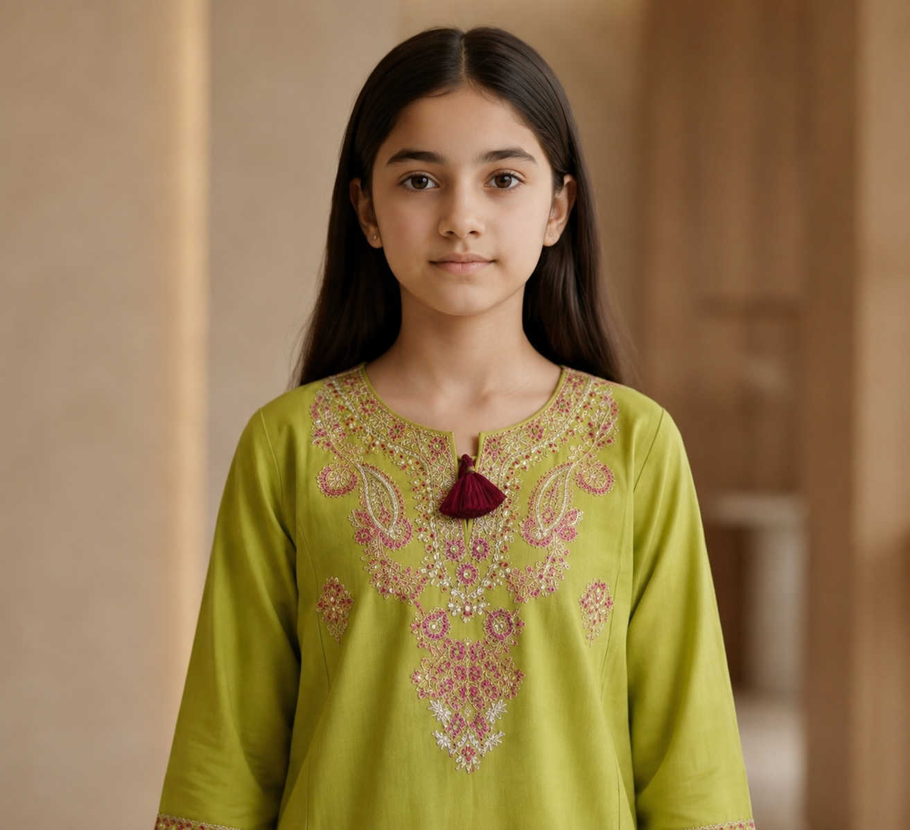 Girls Embroidered Eastern Wear 2 Piece Suit