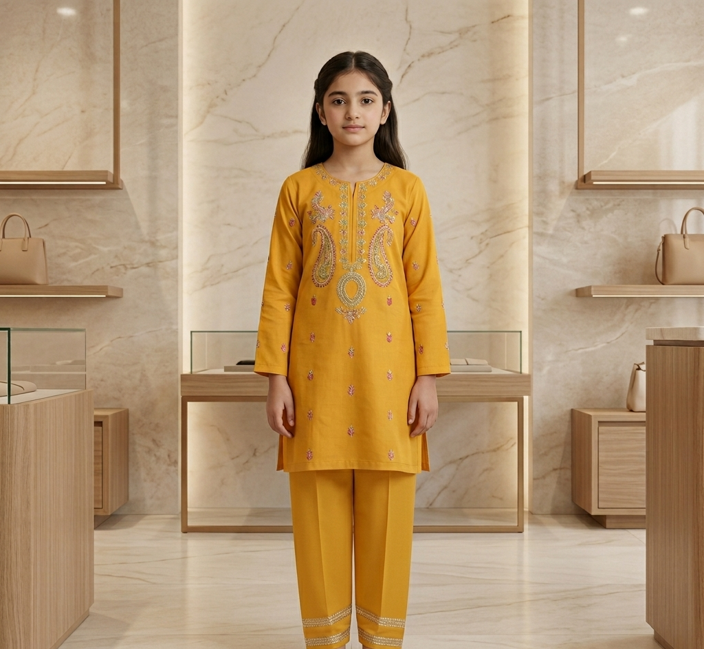 Girls Premium Embroidered 2 Piece Eastern Outfit