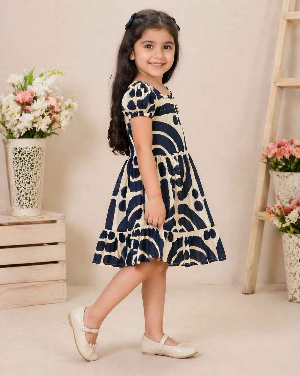 Printed Fit & Flare Girls Dress - Frock