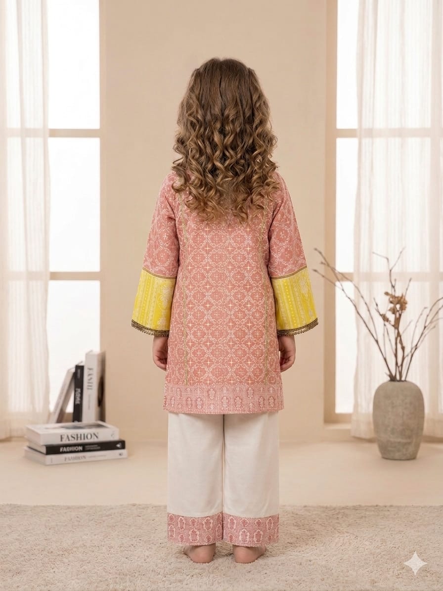 Elegant Printed Kids Soft Cotton Two-Piece Outfit