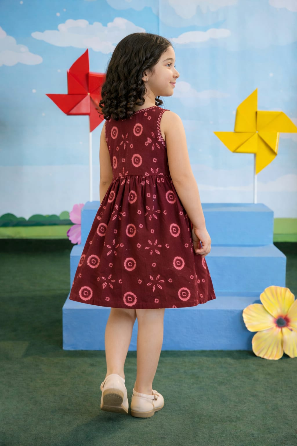 Cute Printed Kids Soft Cotton Sleeveless Dress